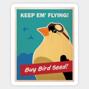 Keep Em' Flying Buy Bird Seed - Birdwatching - Birdwatcher Sticker